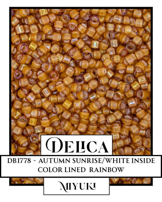 Miyuki Delica Beads – 11/0 Autumn Sunrise Topaz AB Lined Glass Seed Beads Package