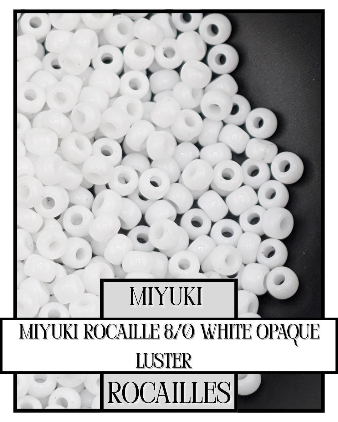 Miyuki Rocaille Beads - White Opaque 8/0 Seed Beads | 20g Glass Jewelry Making