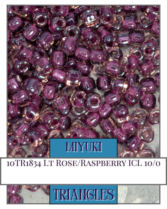 Miyuki Triangle Beads – Light Rose Raspberry Seed Beads 10g Sparkle Glass