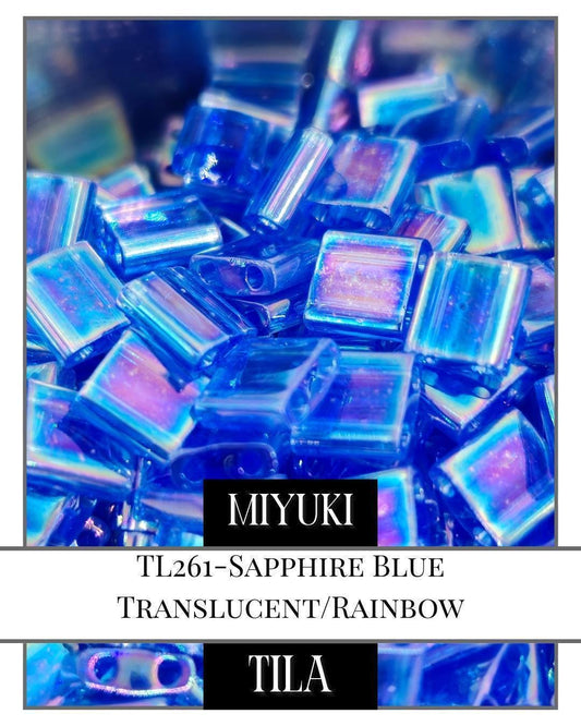 Miyuki Tila Beads - Sapphire Blue 7.5g Package | 2-Hole Flat Seed Beads