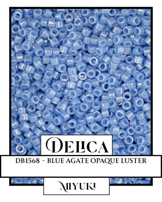 Miyuki Delica Beads - Blue Agate Opaque 11/0 Seed Beads Size 11 for Craft Jewelry