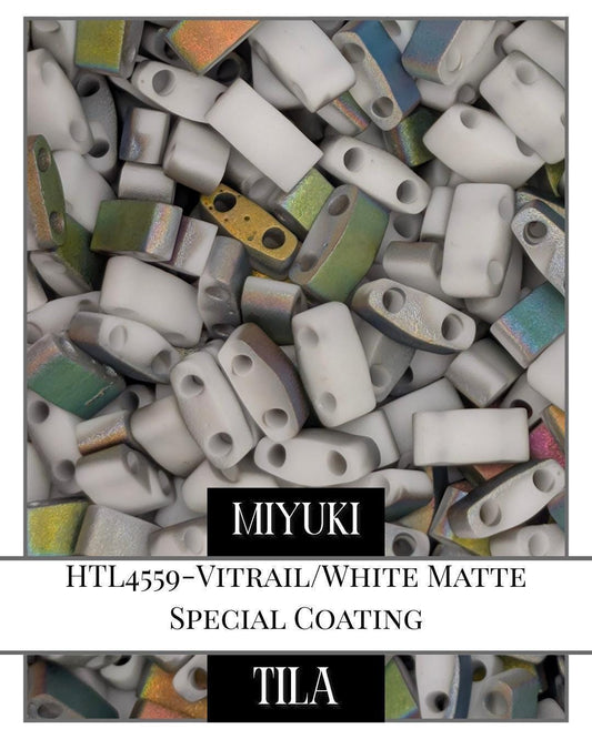 Miyuki Tila Beads – Vitrail Clear Matte Finish Two Hole Beads for Jewelry