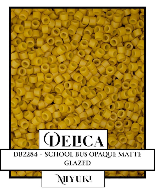Miyuki Delica Beads - Size 11/0 Japanese Seed Beads | School Bus Opaque Matte Color