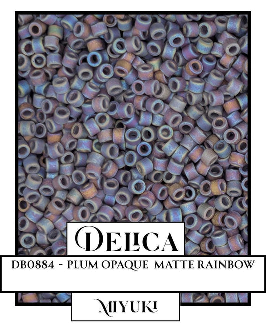 Miyuki Delica Beads - Plum Opaque Matte Rainbow Size 11/0 Glass Seed Beads