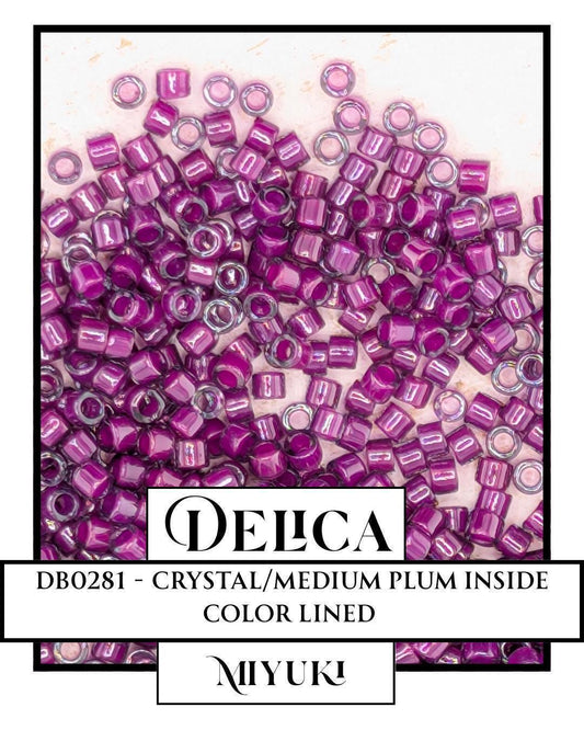 Miyuki Delica Beads - Size 11/0 Crystal Medium Plum ICL | Uniform Seed Beads
