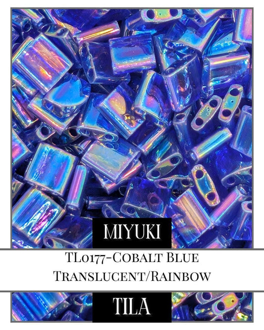 Miyuki Tila Beads - Cobalt Blue 7.5g Package | Genuine Seed Beads for Jewelry Making