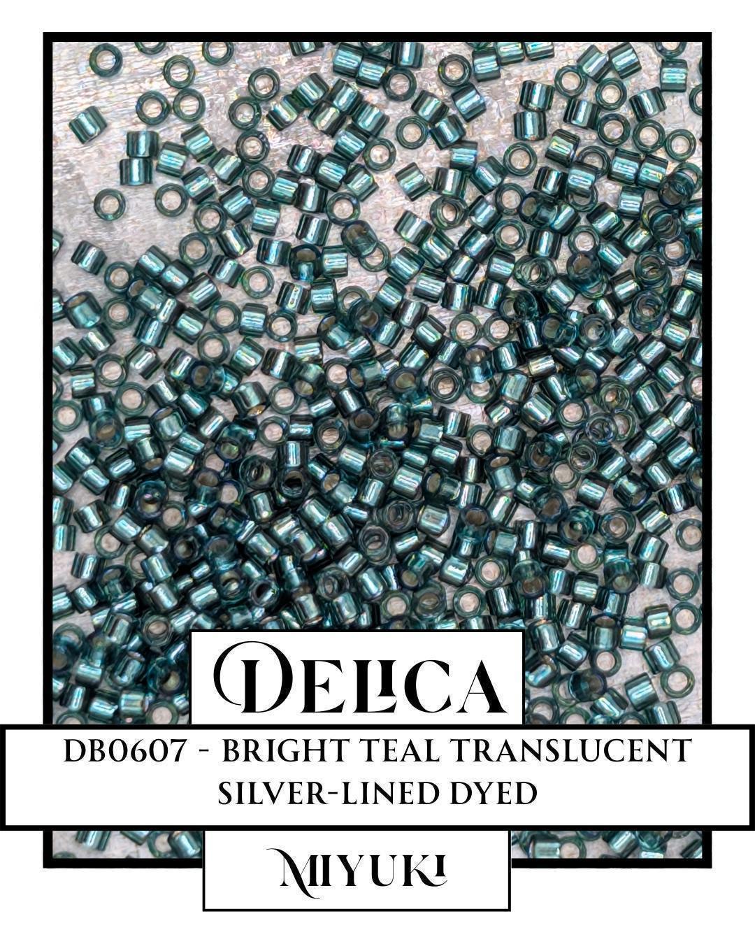 Miyuki Delica Beads - Bright Teal Size 11/0 Silver Lined Glass Seed Beads, 7g