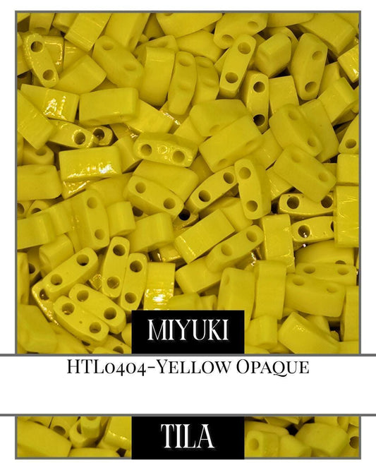 Miyuki Half Tila Beads - Yellow Opaque 7.5g Bead Package for Jewelry Making