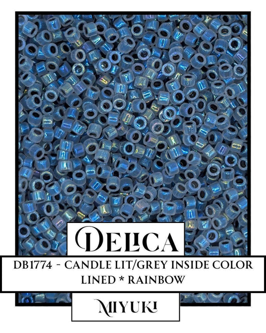 Miyuki Delica Beads - Candle Lit Gray Opal Seed Beads 11/0 Size, 7g Package