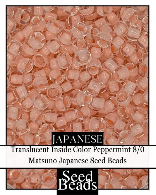 Translucent Seed Beads 8/0 Peppermint - Japanese Frosted Colorful Beads for Jewelry Making