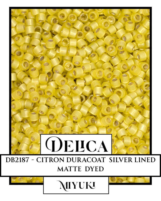 Miyuki Delica Beads - Size 11/0 Citron Duracoat Silver Lined Seed Beads 7g