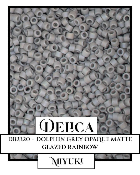Miyuki Delica Beads - Dolphin Grey 11/0 Seed Beads | Opaque Matte Glazed Rainbow