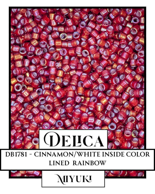 Miyuki Delica Beads | Genuine Japanese Glass Seed Beads 11/0 Cinnamon White