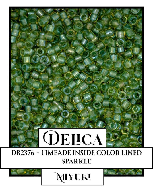 Miyuki Delica Beads | Small Seed Beads Limeade Color - Sparkle Glass 7g