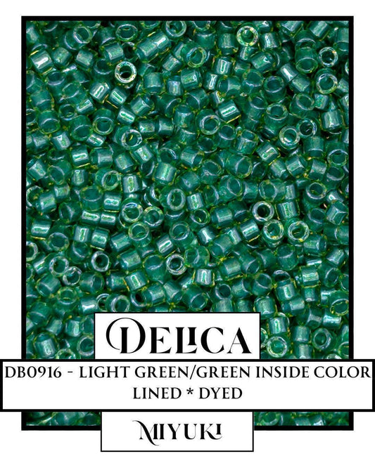 Miyuki Delica Beads - Size 11/0 Light Green ICL Glass Seed Beads 7g Resealable Bag