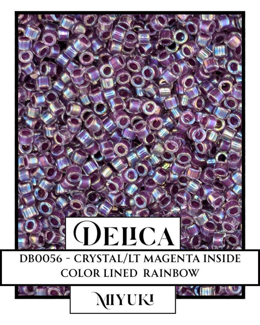 Miyuki Delica Beads 11/0 Crystal Lt Magenta ICL R - Genuine Japanese Glass Seed Beads
