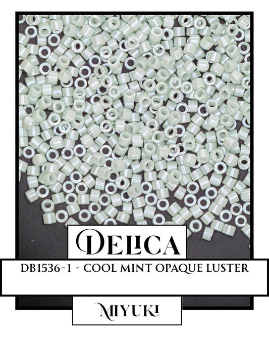Miyuki Delica Beads - Size 11 Seed Beads in Opaque Light Mint, Resealable Mylar Bag