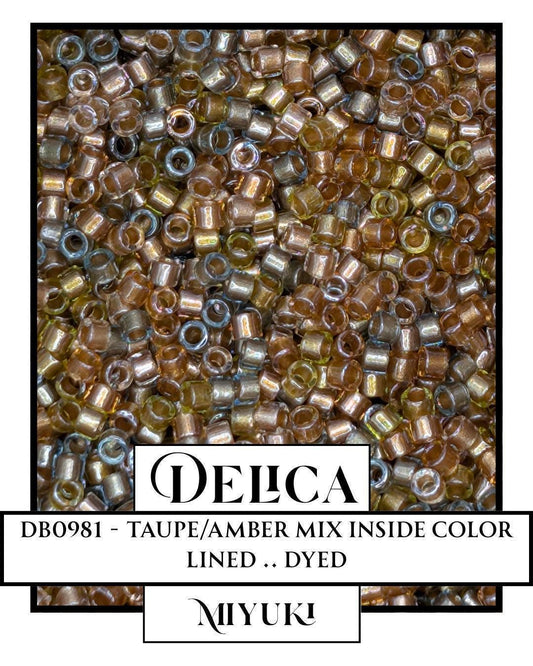 Miyuki Delica Beads - 11/0 Taupe Amber Mix | Genuine Japanese Glass Seed Beads