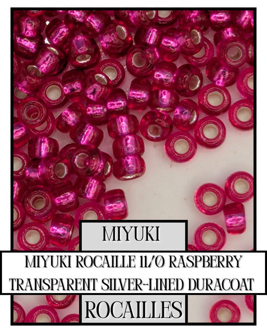 Miyuki Rocailles Beads - Raspberry Translucent Silver Lined 11/0 Seed Beads 20g