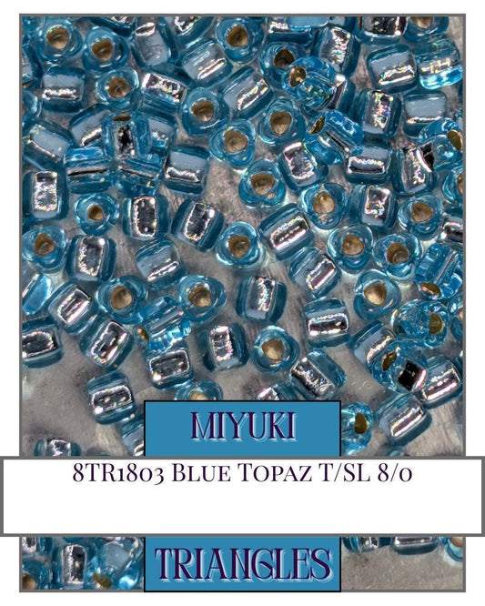 Miyuki Triangle Beads – Blue Topaz Glass Seed Beads for Jewelry Making