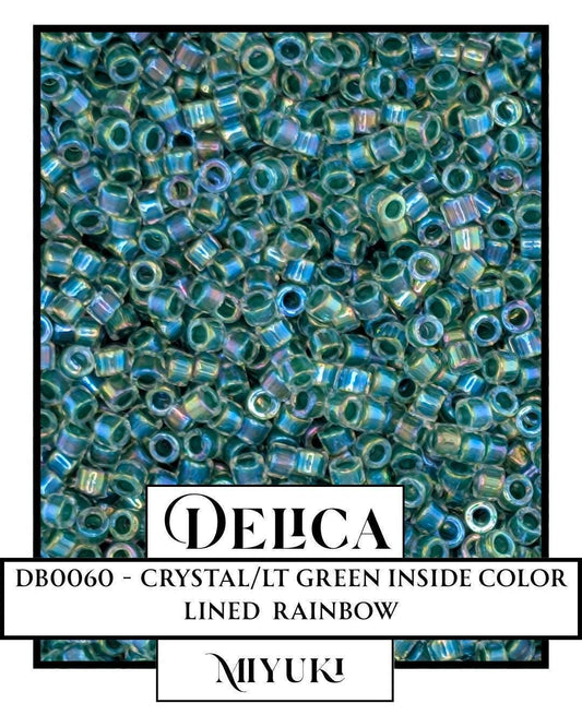 Miyuki Delica Beads 11/0 Crystal Lt Green ICL R - Japanese Glass Seed Beads