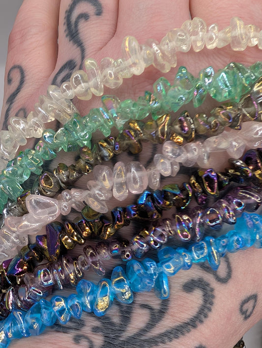 Fire Polished Glass Beads - 36 Inch Strand of Durable Glass Chip Beads for Jewelry Making
