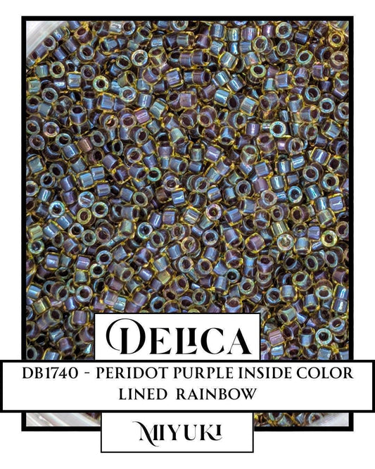 Miyuki Delica Beads - 11/0 Uniform Seed Beads in Peridot Purple, Resealable Mylar Bag