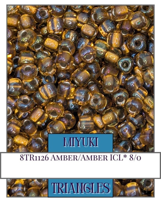 Miyuki Triangle Beads - 8/0 Amber Seed Beads for Jewelry Making Crafts
