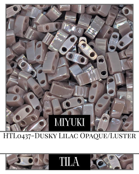 Miyuki Tila Beads – Dusky Lilac Half Tila Beads 7.5g Opaque Luster Rectangle