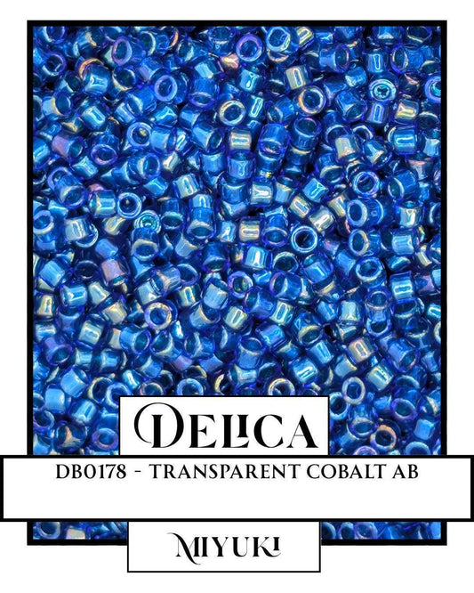 Miyuki Delica Beads – Transparent Cobalt AB 11/0 Seed Beads Jewelry, 7g