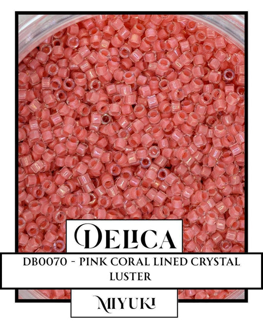 Miyuki Delica Beads - 11/0 Crystal Rose Pink | Japanese Glass Seed Beads, High Quality