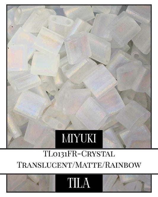 Miyuki Tila Beads – Crystal Translucent 2-Hole Flat Beads 7.5g Package