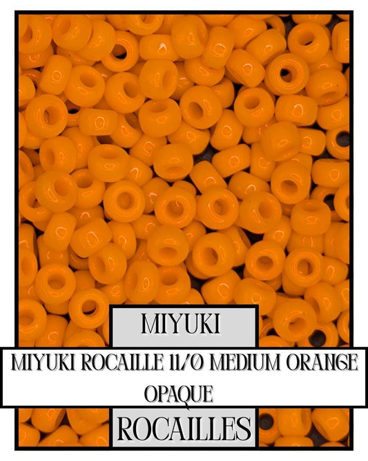Miyuki Rocailles Beads - Medium Orange Opaque 11/0 Size | Vibrant Seed Beads Tube 20g