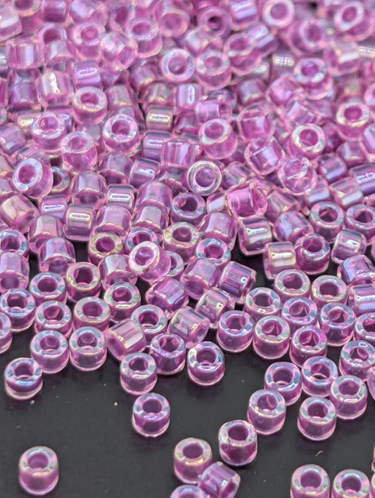 Miyuki Delica Seed Beads – Crystal Medium Fuchsia ICL/R, 7g Tubes for Jewelry