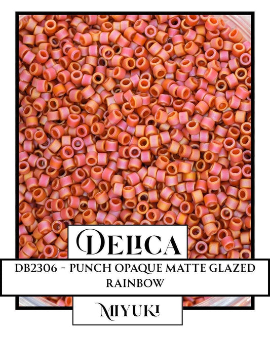 Miyuki Delica Beads 11/0 Seed Beads - Premium Matte Rainbow Opaque Finish, 7g