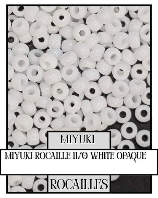 Miyuki Rocaille Beads White Opaque 8/0 Size – Uniform Seed Beads for Jewelry Making