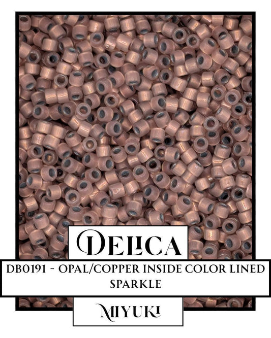 Miyuki Delica Beads 11/0 Opal Copper ICL – Japanese Seed Beads, 7g Resealable Bag