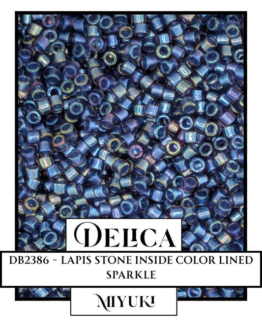 Miyuki Delica Beads - Lapis Stone Blue Sparkle Beads | 7 Gram Seed Bead Jewelry Pack