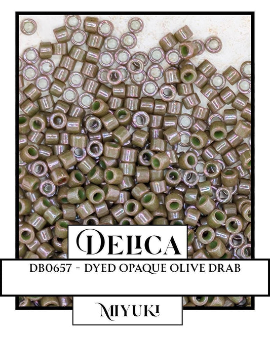 Miyuki Delica Beads | Japanese Glass Seed Beads Size 11/0 in Dark Olive for Bead Crafting
