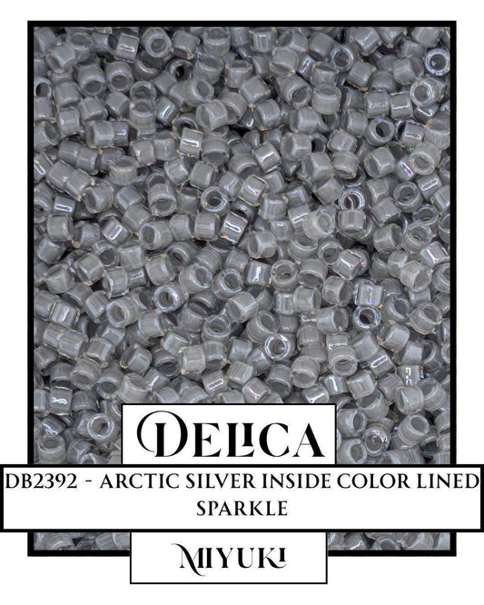 Miyuki Delica Beads - Arctic Silver 11/0 Color Lined Sparkle | Premium Seed Beads 7g