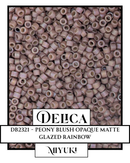 Miyuki Delica Beads 11/0 Seed Beads - Peony Blush Opaque Matte Glazed Rainbow