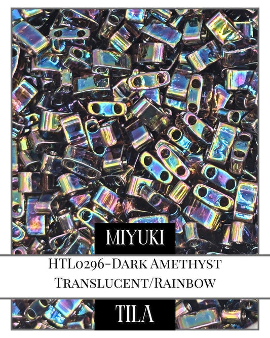 Miyuki Tila Beads – Dark Amethyst 7.5g Bead Package | Flat Two Hole Beads