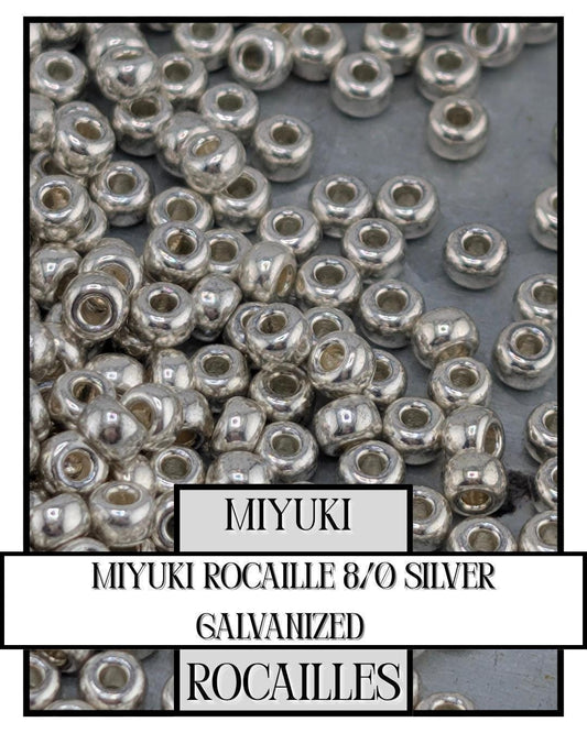 Miyuki Rocaille Beads Silver 8/0 | High-Quality Japanese Seed Beads for Jewelry Craft