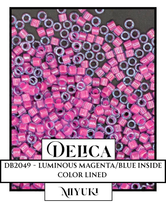 Miyuki Delica Beads - Luminous Magenta Blue ICL 11/0 Seed Bead Package 7g