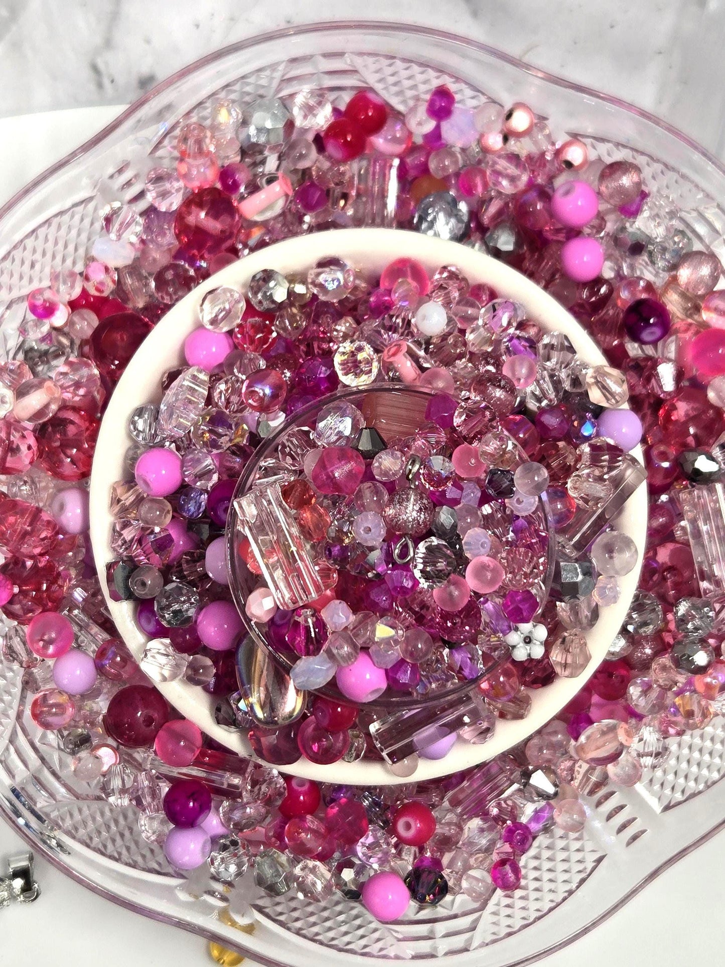 Pink Bead Mix - Glass Bead Assortment | DIY Bracelet & Necklace Kit 30g