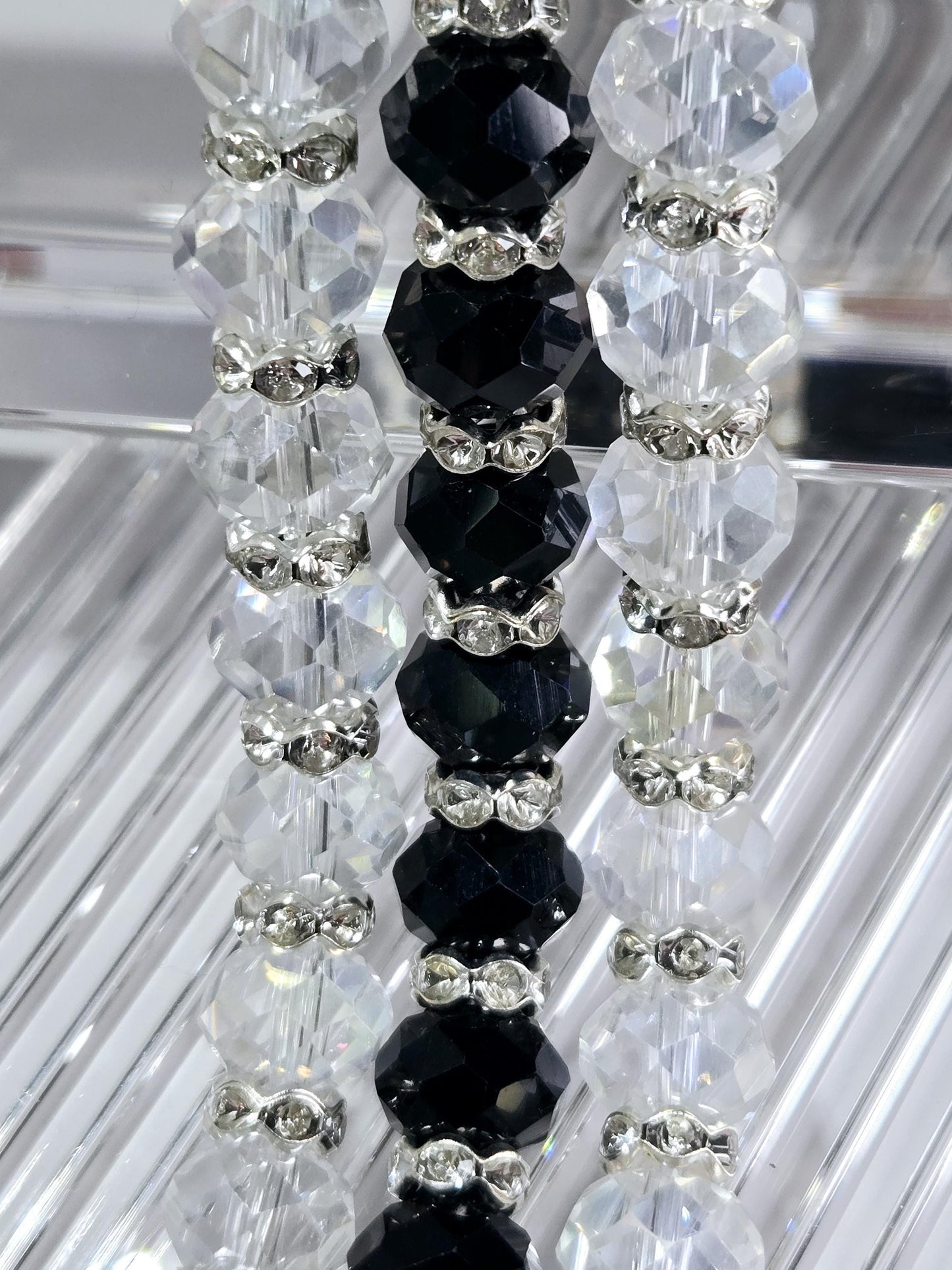Faceted Rondelle Glass Bead Strands: DIY Jewelry Making Supplies (8-10")