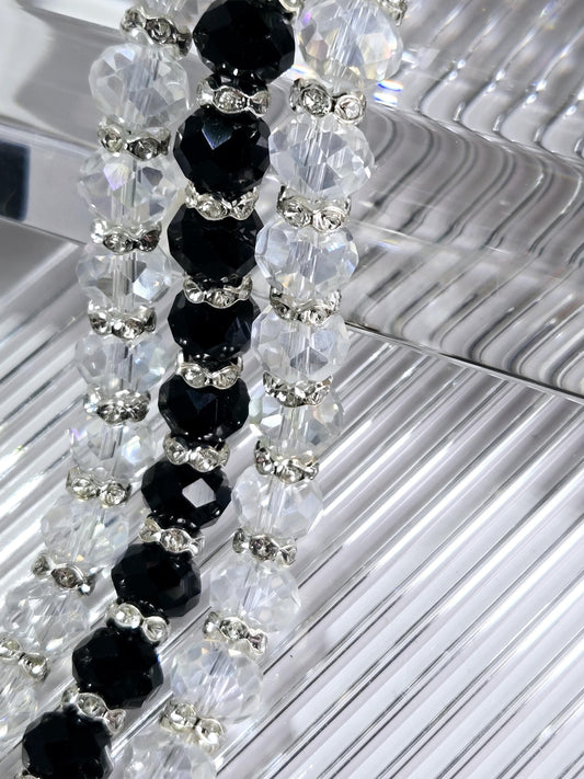 Faceted Rondelle Glass Bead Strands: DIY Jewelry Making Supplies (8-10")