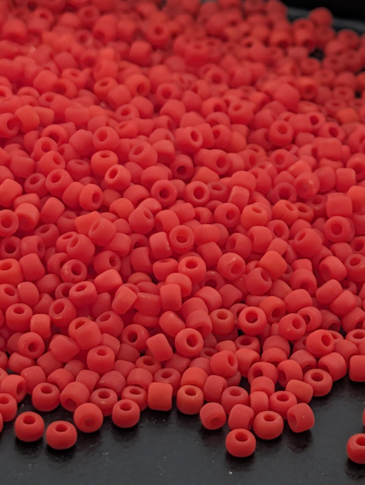 1981SB Opaque Matte Red (Matsuno Seed Beads, Size 11, 15g)